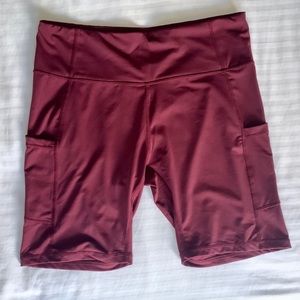 Burgundy Bike/Yoga Shorts